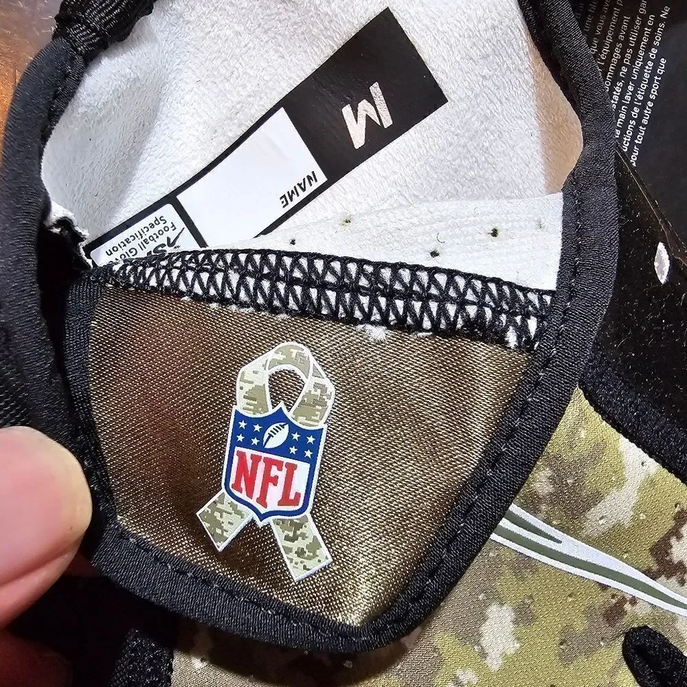 Nike Vapor Jet Salute To Service NFL Receiver Gloves Medium M Camo Green Black